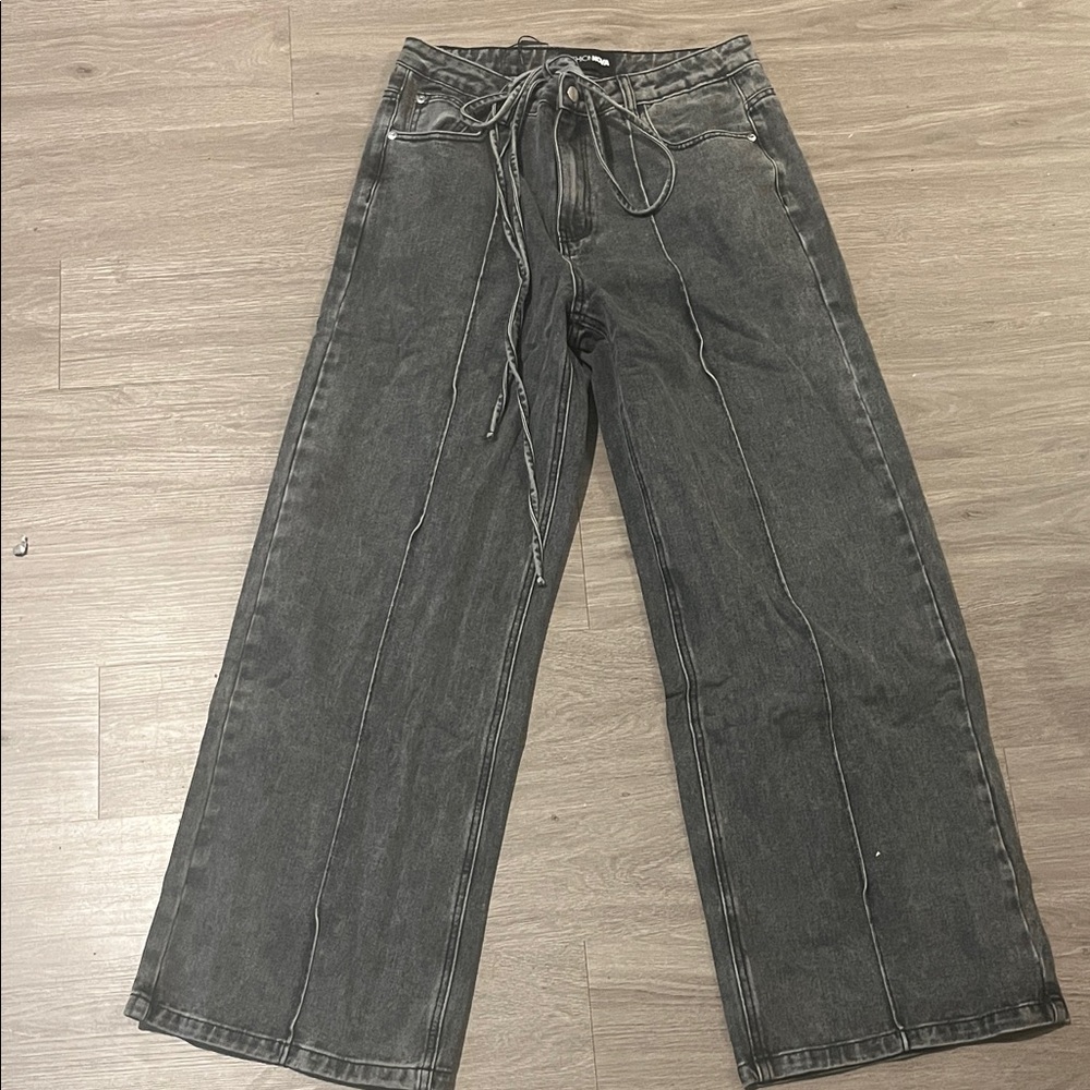Fashion Nova Gray Wide Leg Jeans